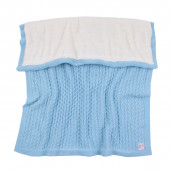 Зимен комплект за новородено от плетиво в синьо 7
