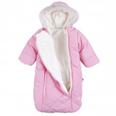 Зимно чувалче за новородено в розово 3