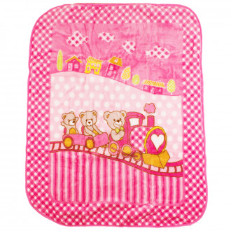 Бебешко одеяло в розово с апликация 95/125 см  1
