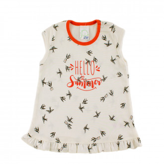 Бебешка блузка за момичета в цвят екрю