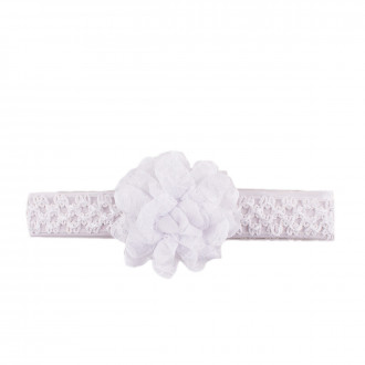 Детска лента за глава с цвете от дантела