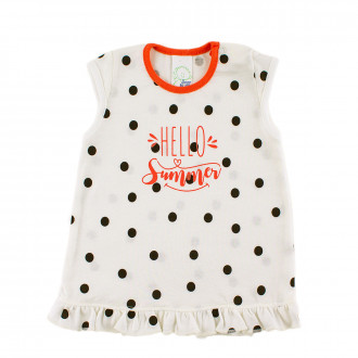 Бебешка тениска за момичета в екрю 