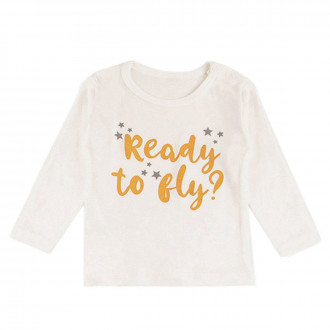 Бебешка блуза за момчета в бяло с оранжево