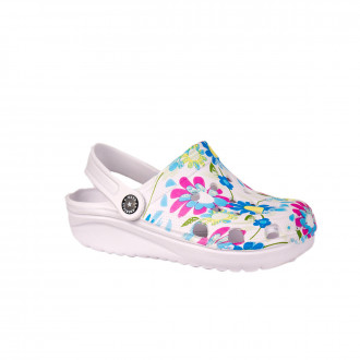 Детски кроксове за момичета в бяло и синьо