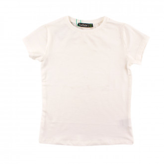 Детска тениска за момичета в цвят екрю