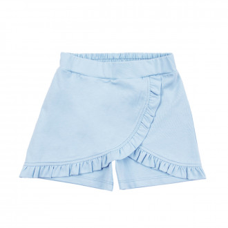 Детска пола-панталон с къдрички в синьо 1