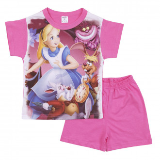 Детска лятна пижама с приказен герой в наситено розово 1