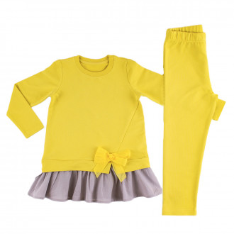 Детски комплект за момичета в жълт цвят