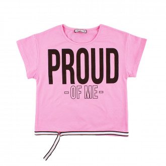 Детска тениска "Proud of me" в розово