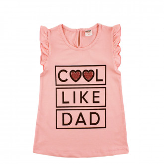 Детска тениска "Like dad" в розовo