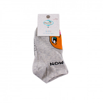 Детски къси чорапки в меланжирано сиво тип терлик
