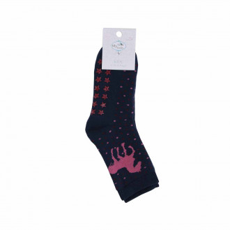 Термочорапки със силиконови стъпки на звезди в тъмносиньо