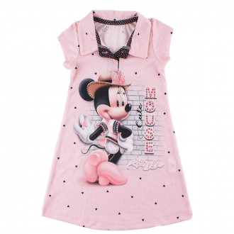 Детска лятна рокля с яка "Амели" в розово