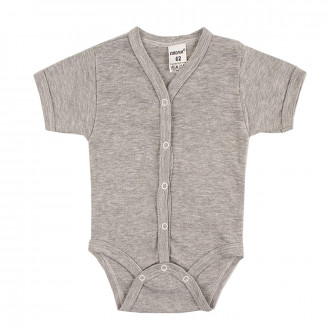 Бебешко боди от памучен рипс в сив меланж