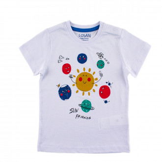 Лятна тениска за момчета в бял цвят