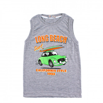 Тениска без ръкави за момчета в сив меланж "Long beach"