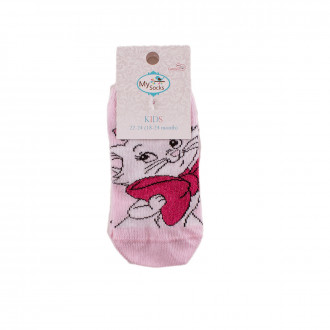 Бебешки къси чорапки тип терлик с коте