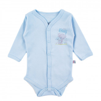 Боди от памучна материя "A baby boy" в синьо