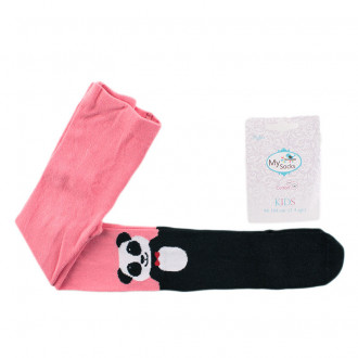 Детски памучен чорапогащник в цвят корал (2 - 10 год.) 1