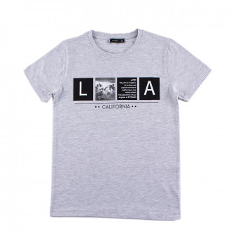 Детска тениска "California" в сив меланж