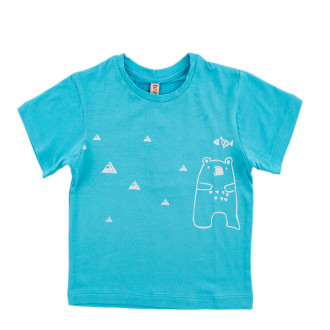 Тениска в цвят тюркоаз за момчета