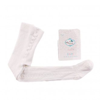 Детски памучен чорапогащник в бяло (1 - 12 мес.) 1