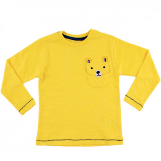 Памучна блуза с джобче в жълто (9 мес. - 4 год.) 1