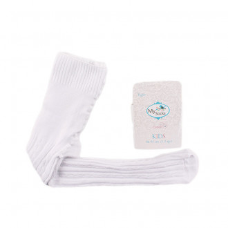 Детски памучен чорапогащник в бял цвят (1 - 8 год.) 1
