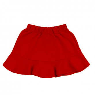 Детска памучна пола в червено 1