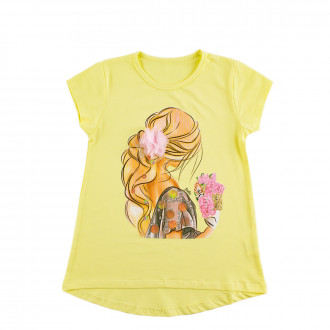 Детска тениска за момичета в жълт цвят 1