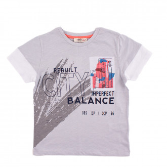 Тениска в сив меланж за момчета "Balance"
