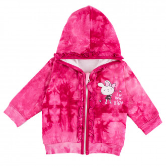 Бебешки суичер за момичета в цвят малина