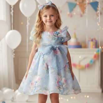 Официална рокля от органза с диадема 