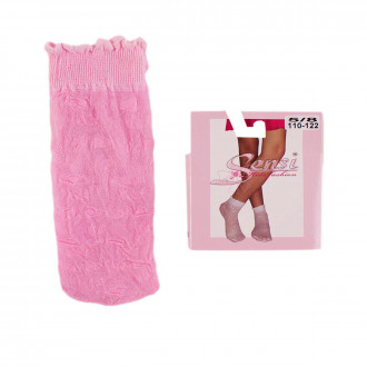 Детски къси фигурални чорапи за момичета в розово