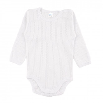 Боди от памучен ажур в бял цвят