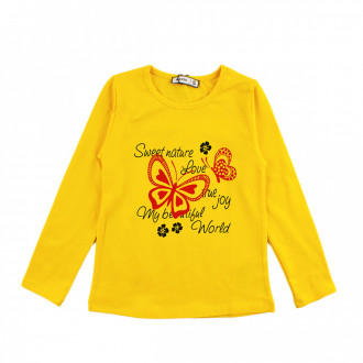 Блуза в жълт цвят за момичета 