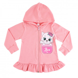 Бебешки суичер за момичета в светлорозов цвят