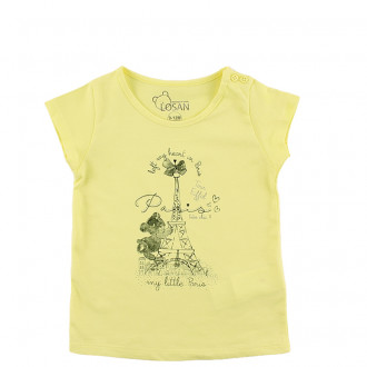 Бебешка тениска за момичета в жълто
