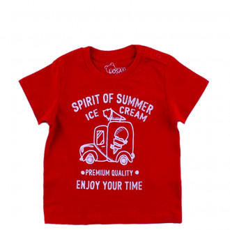 Бебешка тениска за момчета в червено