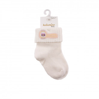 Детски къси чорапки за момичета в екрю