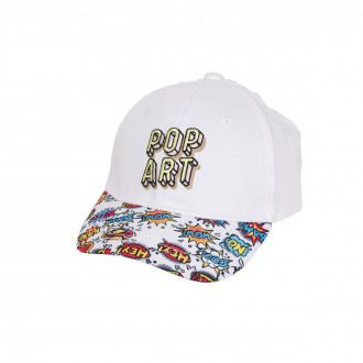 Детска лятна шапка "Pop art" в бяло