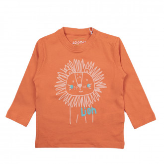 Бебешка памучна блуза за момчета в оранжево 1