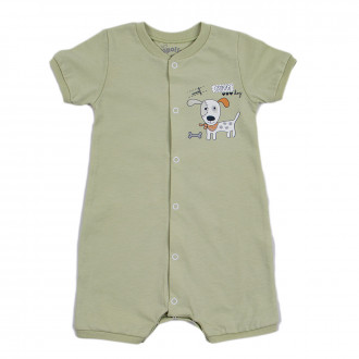 Бебешки летен гащеризон за момчета "Dog" в зелено 1