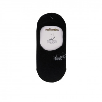 Къси чорапи тип терлик за момичета в черно