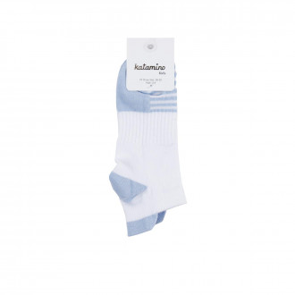 Детски къси чорапки  в бяло и светлосиньо