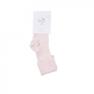 Детски къси чорапки за момичета в цвят праскова