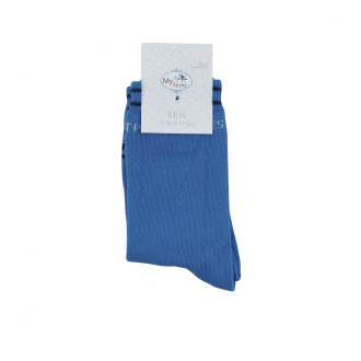 Детски къси чорапки в синьо за момчета 