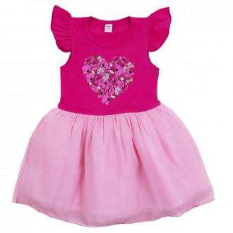 Детска рокля "Лятна приказка"  в циклама и розово 1