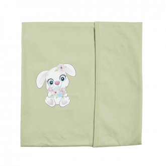 Двупластова памучна пелена с "Sweet bunny" в зелено 70 х 90 1