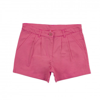 Kъси панталони с басти в  наситено розово 1
